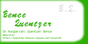 bence quentzer business card